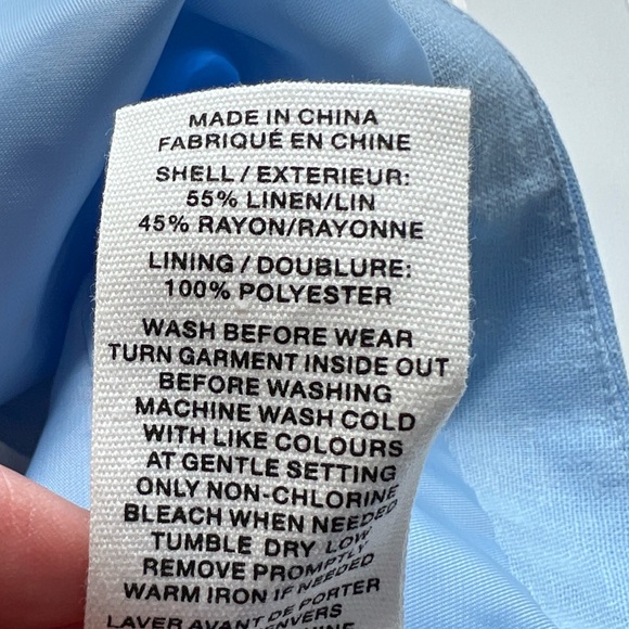 NEW Avec Les Filles Colorblock Linen Blend Crop Top Sz M - Picture 8 of 8